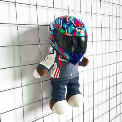 Motosiklet dəbilqələri, mechanic motorcycle travel trunk - height-28cm-peacock-blue-floral-bear-shoei-floral-ant-upgraded-tail-wing