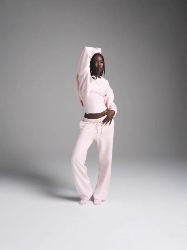 SKIMS オーセンティック COTTON RIB FOLDOVER STRAIGHT PANT フリップウエスト ストレート カジュアル パンツ|undefined