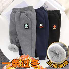 儿童棉裤夹棉宝宝加厚男女童巨厚一条过冬三层中小童保暖外穿休闲