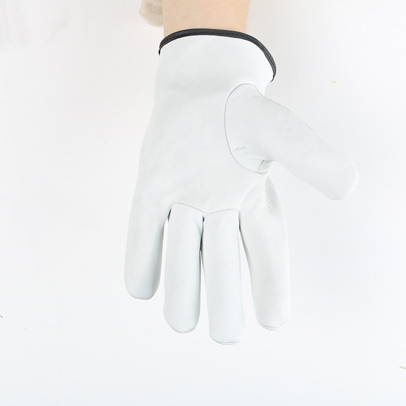 Guantes de piel de oveja de algodón blanco de soldadura de doble capa guantes resistentes al desgaste guantes de protección mecánica fabricantes al por mayor