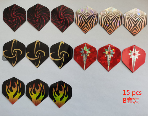 Laser reflective dart wings 15 pieces sold in combination 30 pieces/pack Laser dart leaf tail
