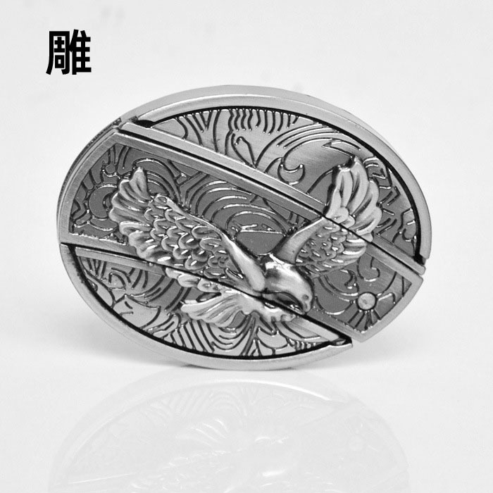 Cinturón personalizado hebilla de cinturón de cuero de los hombres cabeza al por mayor juventud auto-defensa cinturón hebilla pantalones de los hombres con diadema cuchillo