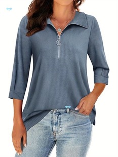 Women's Tops Dressy Casual Summer 3/4 Length Sleeve V Neck