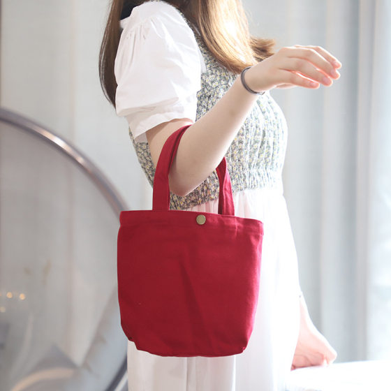 Summer Korean Style ins Handbag Solid Color Simple Large Capacity Casual Canvas Bag All-match Shoulder Bag Women's Bag