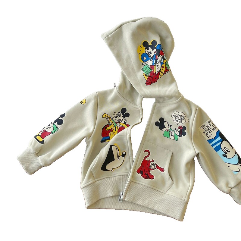 【现货】日系中古童装儿童卡通印花连帽卫衣外套|undefined