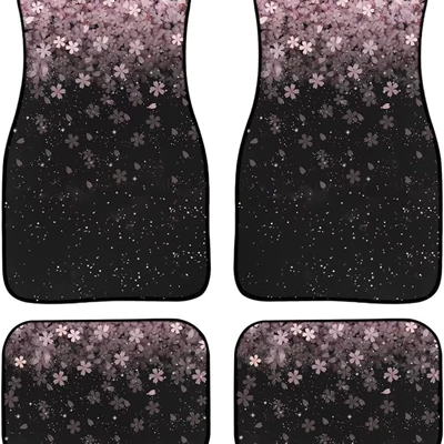 Cross-Border American flower butterfly, Avtomobil döşəmə paspasları - car-floor-mat-20-354548-68cm-two-pairs-total-four-pieces