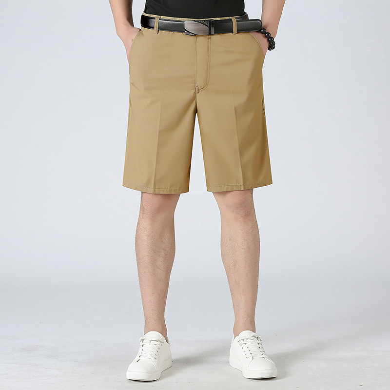 Amazon Cross-Border Pure Cotton Shorts for Men, Summer, Middle-Aged Dad, Business Casual, Everyday, Belt Waist, Breathable, Five-Point Pants Amazon Cross-Border Pure Cotton Shorts for Men, Summer, Middle-Aged Dad, Business Casual, Everyday, Belt Waist, Breathable, Five-Point Pants