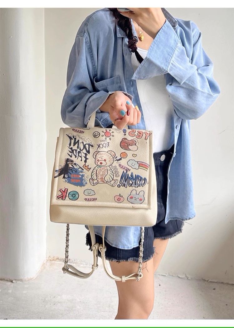 Bären-Tasche, modischer, vielseitiger Rucksack, Schultertasche, Messenger Bag, Damentasche_voghion.com