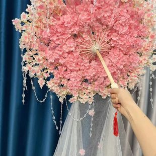 Purely Handmade Flower Umbrella Han Dynasty Ancient Style Popular DIY Photo Artifact Flower Umbrella Photo Purely Handmade Ancient Style Cos