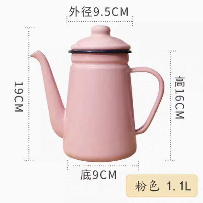 老式搪瓷咖啡壶家用饭店怀旧餐厅茶壶凉水壶泡茶壶奶茶壶油壶醋壶|undefined