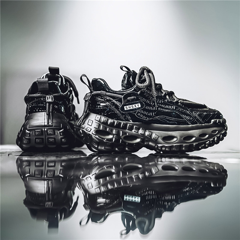 2025 cuatro temporadas en vivo zapatos de hombre de suela gruesa con ruedas de fondo zapatos deportivos de coco coreano zapatos casuales de moda estudiantil