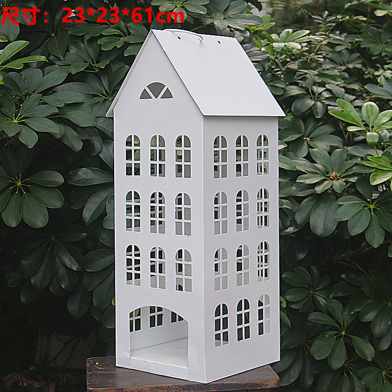 Retro hacer viejas casas de cuento de hadas lámparas de viento cabaña colgar decoración de comercio exterior de hierro forjado exportación decoración de jardín comestibles japonés