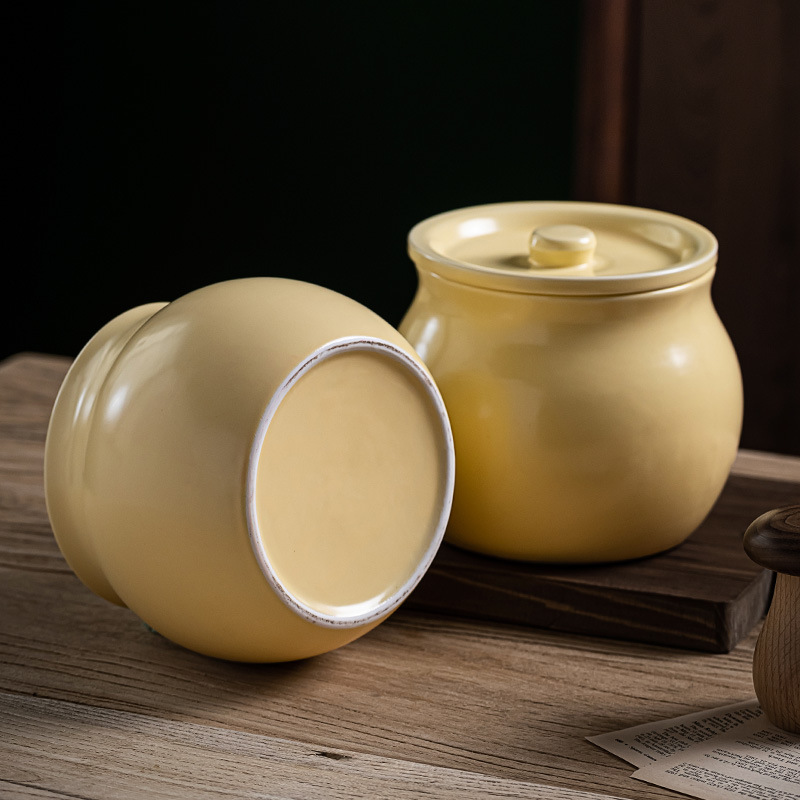 Creativo y simple Aceite de chile Tanque de manteca de cerdo de gran capacidad Tanque de cerámica resistente a altas temperaturas Tanque sellado Tarro de manteca de cerdo nórdica Hogar