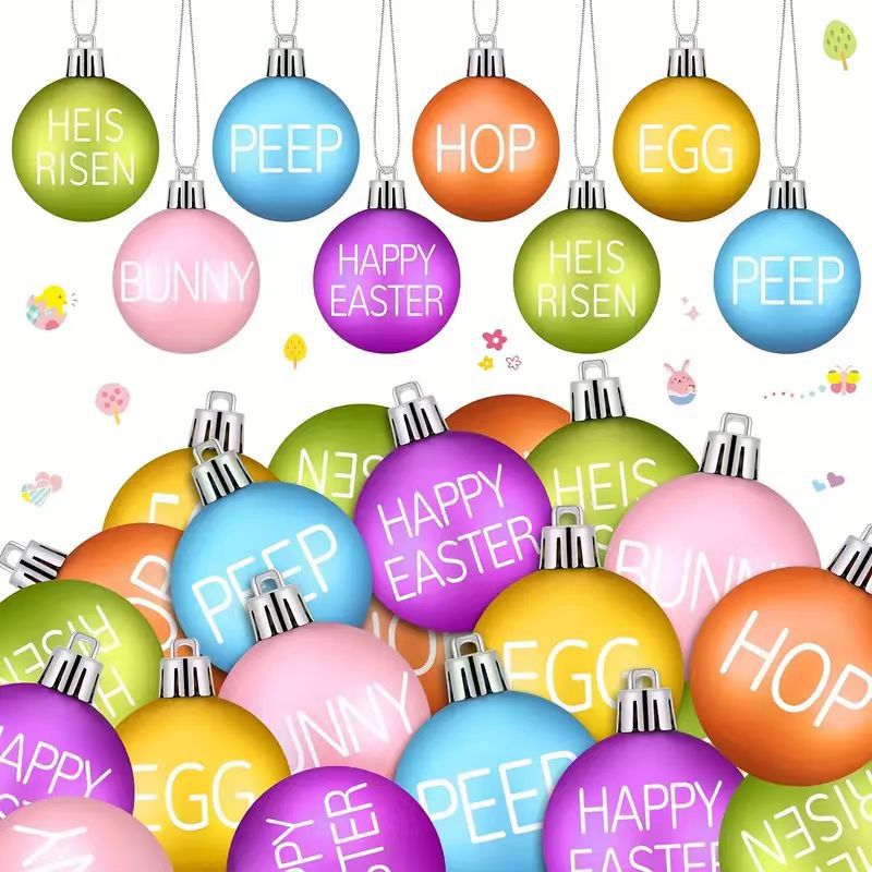 Nuevo juego transfronterizo de pascua bola 5cm / 24pcs primavera decoración del árbol de Navidad pequeña decoración de Navidad