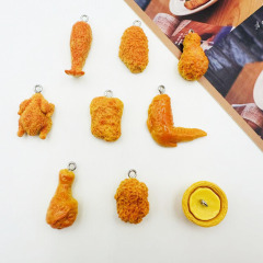 模擬食品鶏の足と手羽先モデルキーホルダー食品おもちゃフライドチキン足と手羽先キーホルダーパーソナライズされたバッグペンダント