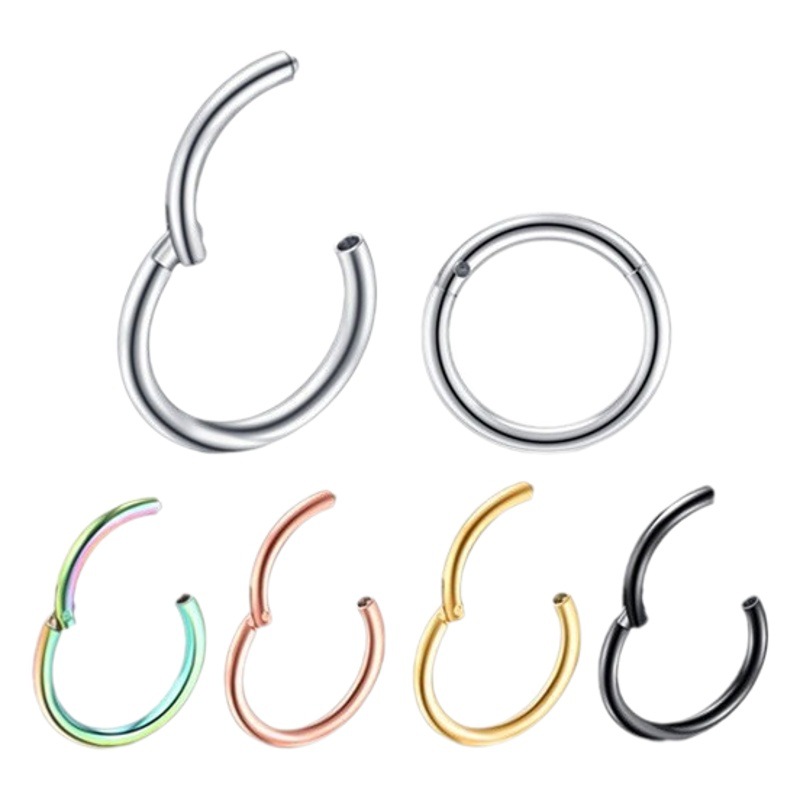Closed Ring 316L Stainless Steel Seamless Jewelry Connecting Ring Nose Ring Perforated Jewelry Body Piercing Nasal Ornament Bare Ring