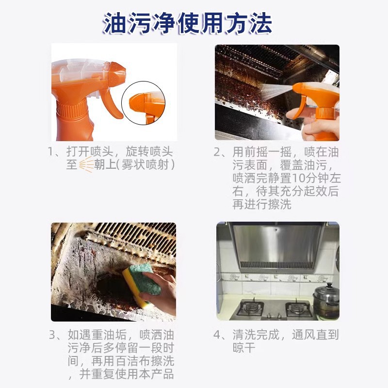 Campana extractora de cocina potente limpiador desengrasante