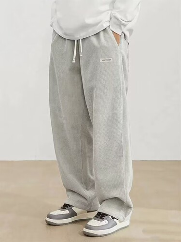 Eco Men's New Corduroy Casual Pants European and American High Street Trend Brand Retro Straight Leg Pants Fashion