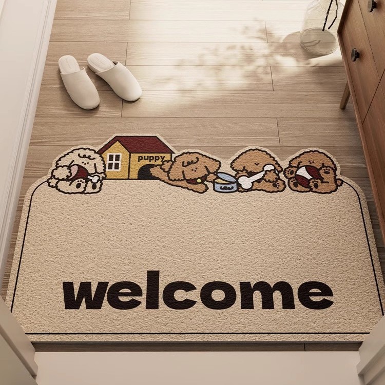 Entrance Floor Mat Doorway Entrance Foot Mat Can be Cut Silk Ring Entry Door Mat Light Luxury Advanced Door Non-slip Carpet