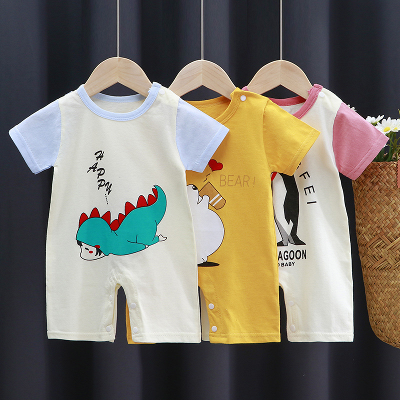 2021 summer baby short-sleeved one-piece...