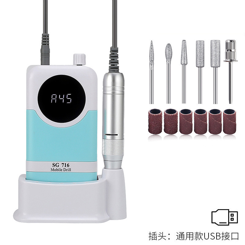 Lijadora de uñas de almacenamiento de energía transfronteriza 45000RPM Lijadora de uñas eléctrica de alta rotación con lijadora de uñas con base