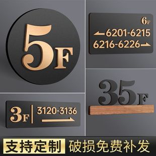 Floor identification plate number plate indicator guide plate elevator index plate number plate hotel room number plate