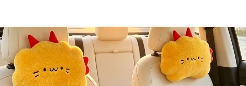 Headrest suitable for all seasons, same style lumbar support cushion, waist-protecting pillow, cartoon car seat cushion, cute car pillow