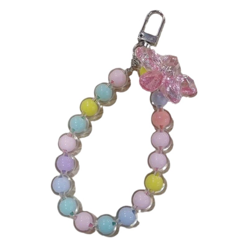 Цветочный мобильный телефон цепочка из бисера подвеска Макарон цветной бус креативный брелок для мобильного телефона