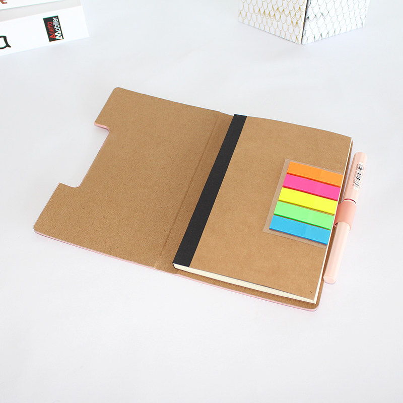 Post-it creativo cuaderno de notas PU combinado conjunto de post-it cuaderno de notas cuero cuaderno de notas mayorista
