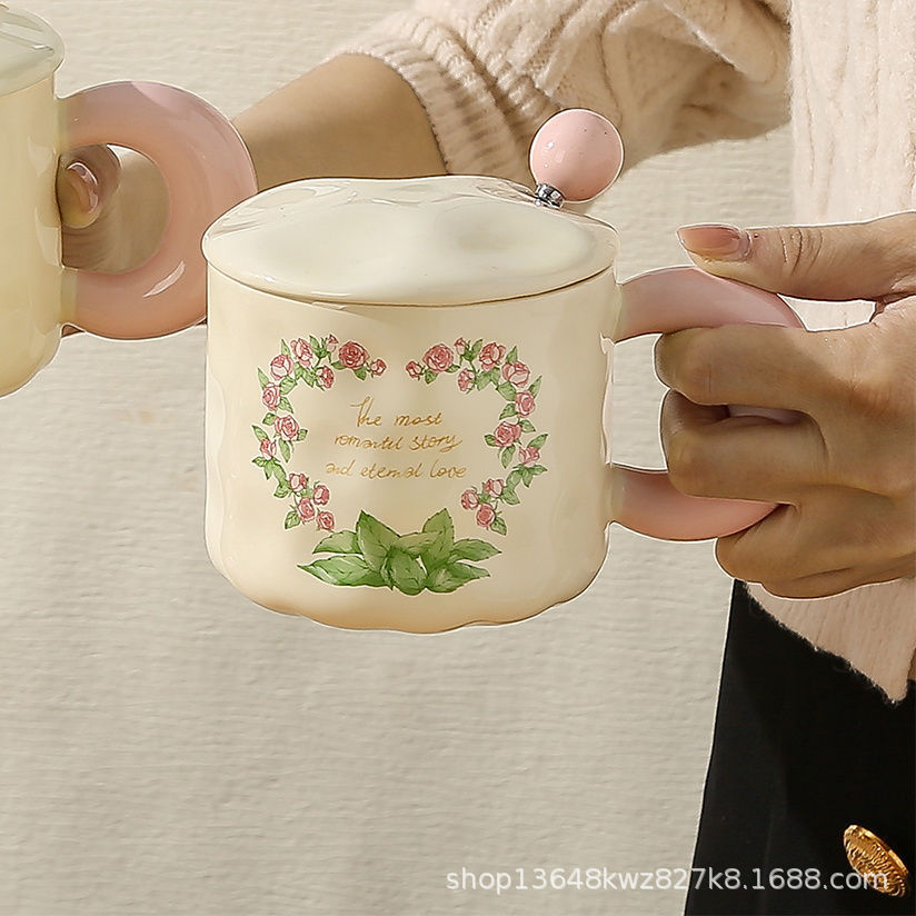Regalo de la diosa nuevo tulipán taza de cerámica de alto valor, taza de marca, caja de regalo, taza de agua de alta calidad, regalo de mano
