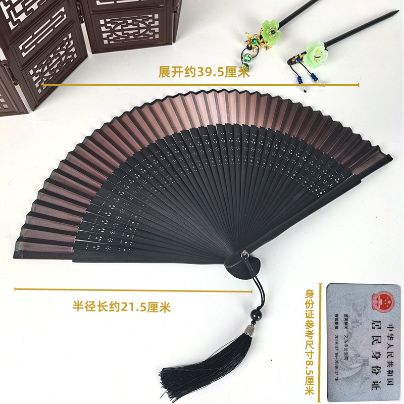 Ventilador antiguo ventilador plegable de verano chino chino cheongsam ventilador plegable de bambú artesanía ventilador pequeño ventilador de baile ventilador image 7