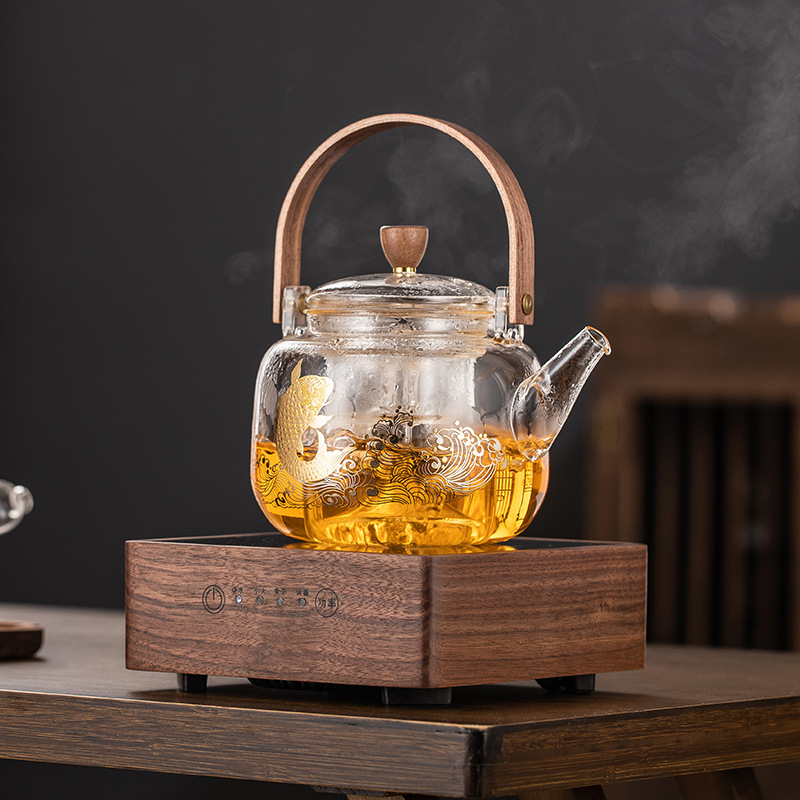 胡桃木電陶爐茶爐煮茶爐小型家用智能迷你燒水泡茶電茶爐保溫煮茶