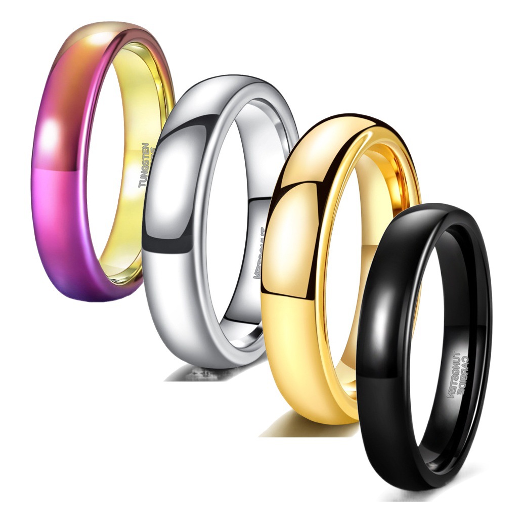 Anillo clásico simple de tungsteno de alta calidad, no se decolora, ancho 2/4/6/8 mm, accesorio unisex de anillo de acero de tungsteno.