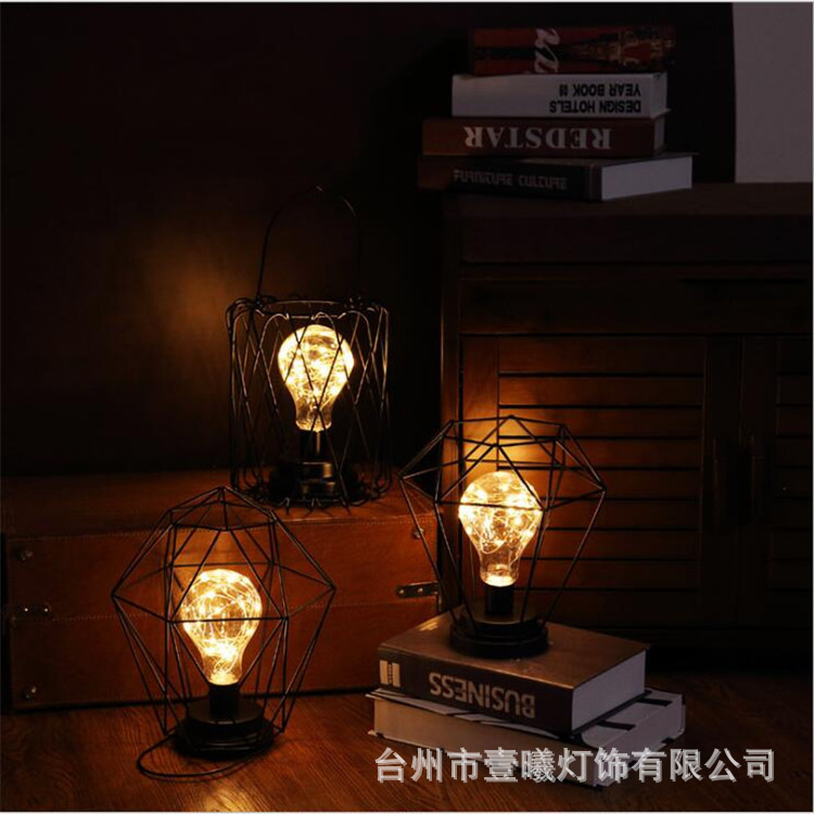 Explosión transfronteriza lámpara nórdica lámpara de decoración de hierro forjado decoración interior modelado copa de vino tinto lámpara de cobre lámpara de noche de Navidad image 5