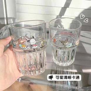 Cartoon baking flower glass cute glass dormitory drinking cup office water Cup