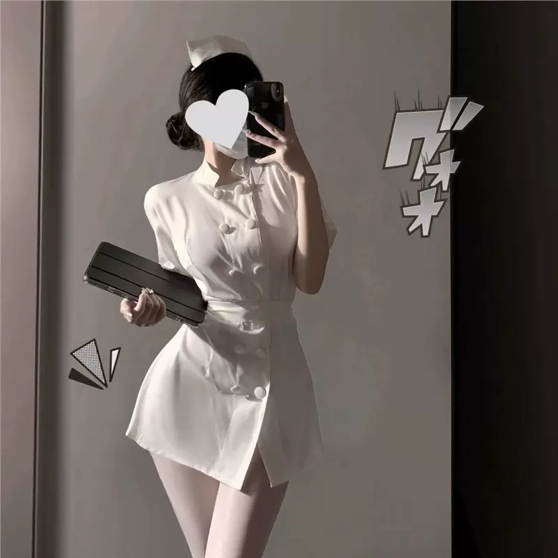 曳笙弦性感纯欲护士医生cosplay制服套装白衣天使连衣裙情趣内衣