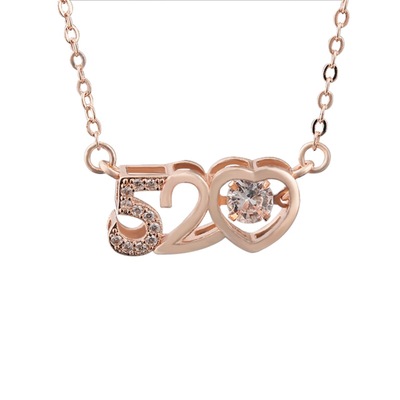 520 Smart Necklace Japan and South Korea Ladies Set Cross chain golden Geometric clavicle Necklace Valentines Day