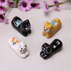 日本式箸立てかわいい子猫子犬箸立てペン立て園芸盆栽盆栽装飾陶磁器置物