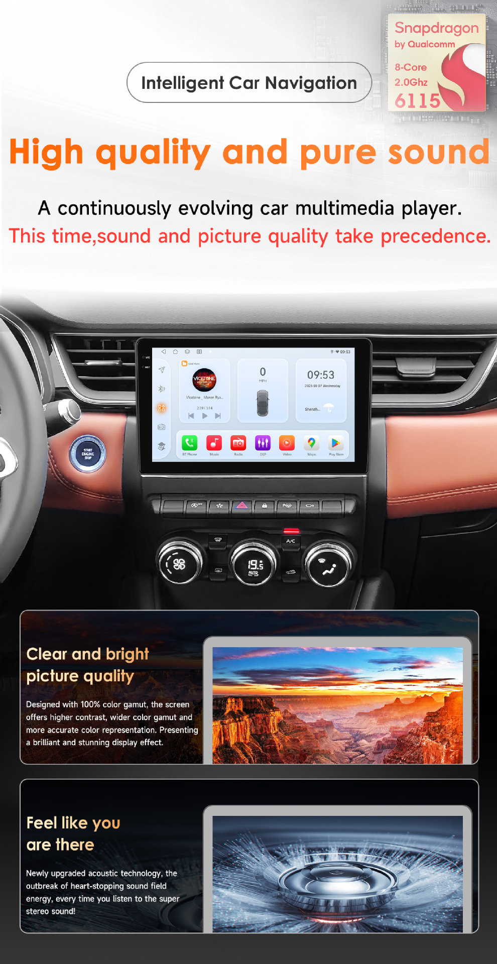 Suitable for Renault Clio 5th generation (2019-2021) Android GPS car navigation with wireless CarPlay