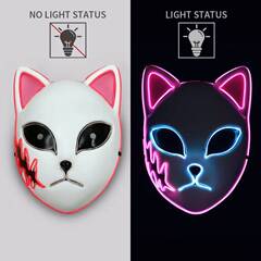 源工場el冷光線ハロウィン発光マスク猫顔ステージパフォーマンス小道具フルフェイス大人用マスク