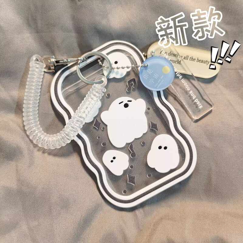 Transparent Id Meal Card Access Control Id Card Holder with Lanyard Campus Card Student Id Card Protective Cover