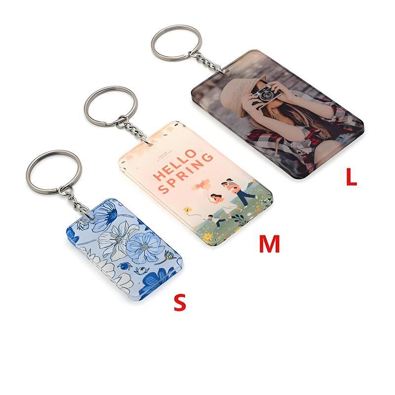 Foreign trade new thermal transfer acrylic key chain sublimation blank key chain single side DIY printing