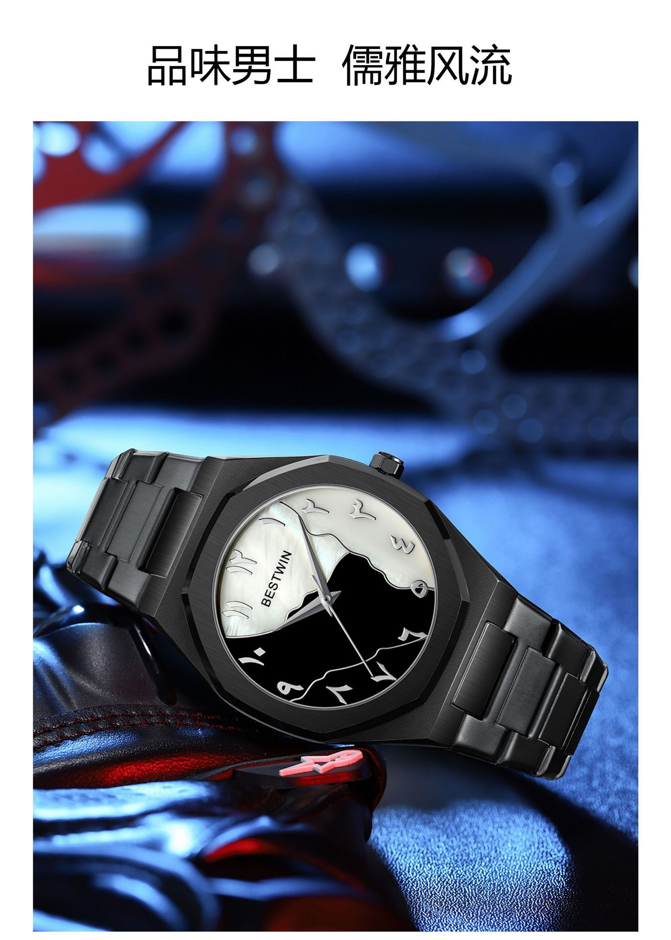 140g Weight Tempered Glass Mirror Material Stainless Steel Strap Material Watch Classification Pointer Display Type Double Side Snaps Buckle Style Diamond Dial Shape Daily, Street Occasion Quartz Movement Solid Color Pattern All Seasons Season Men's Gender Business, Classic Style Style Business Classic Style Solid Color Double Side Snaps Quartz Watch 2