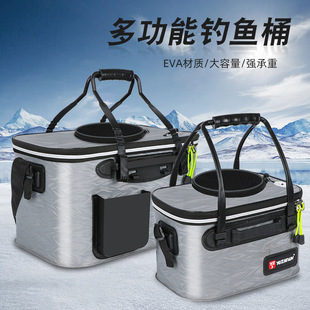 Fish bucket folding fish bucket thickened eva live fish bucket multifunctional fishing box fish protection bucket source manufacturers wholesale