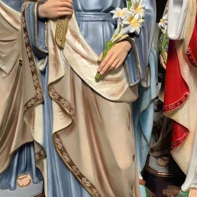 180cm José abraza al niño santo adornos mirando estatuas de fibra de vidrio decoración de la iglesia doméstica