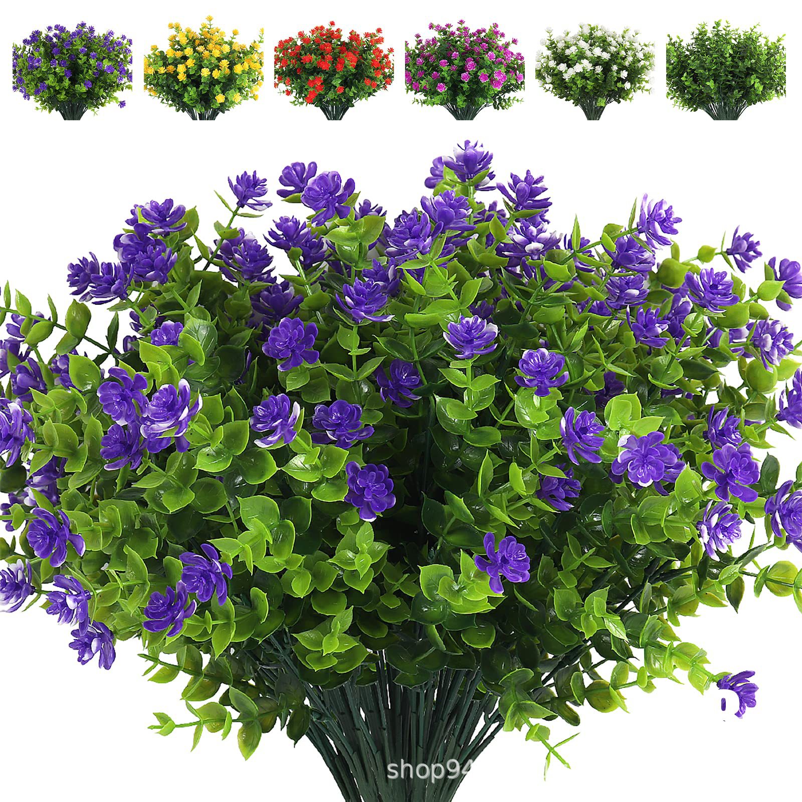 Cross-Border Amazon Artificial Flowers Eucalyptus Camellia Artificial Bouquet Cuttings Outdoor Garden Courtyard Decoration