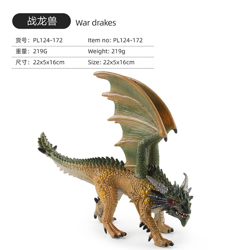 Simulación de exportación transfronteriza antiguo mito modelo de monstruo Dragón volador occidental lava Dragón Batalla Dragón bestia sólida adornos hechos a mano
