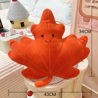 Heart-Shaped Maple Leaf Plush: Oyuncaq yastıqlar - red-maple-leaf-pillow-4334cm-036kg-as-shown-in-the-picture