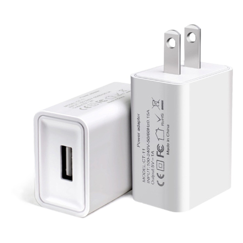 5v1a cargador de teléfono móvil estándar americano adaptador de corriente USB para Android Apple cabeza de carga certificación FCC