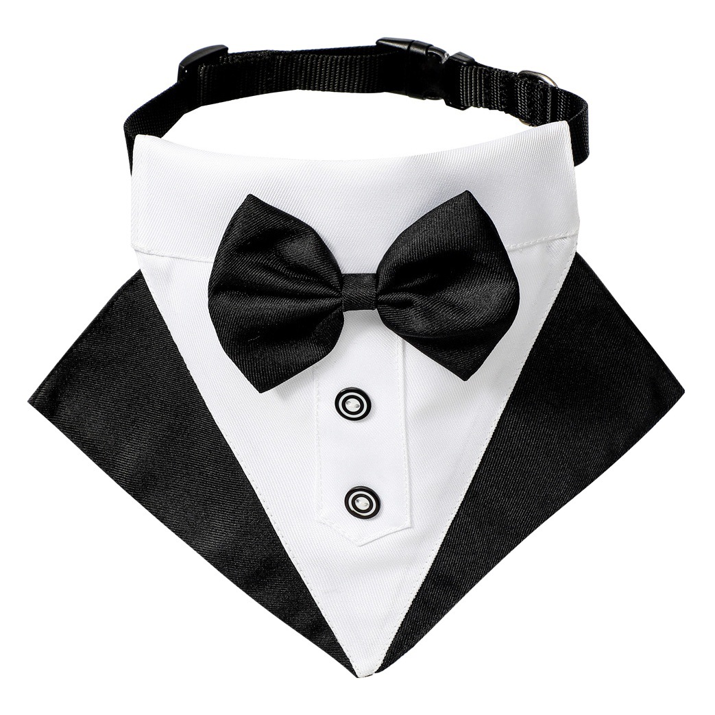 Transfronterizo nuevo estilo británico traje de boda perro saliva toalla boda triángulo toalla mascota decoración fábrica al por mayor